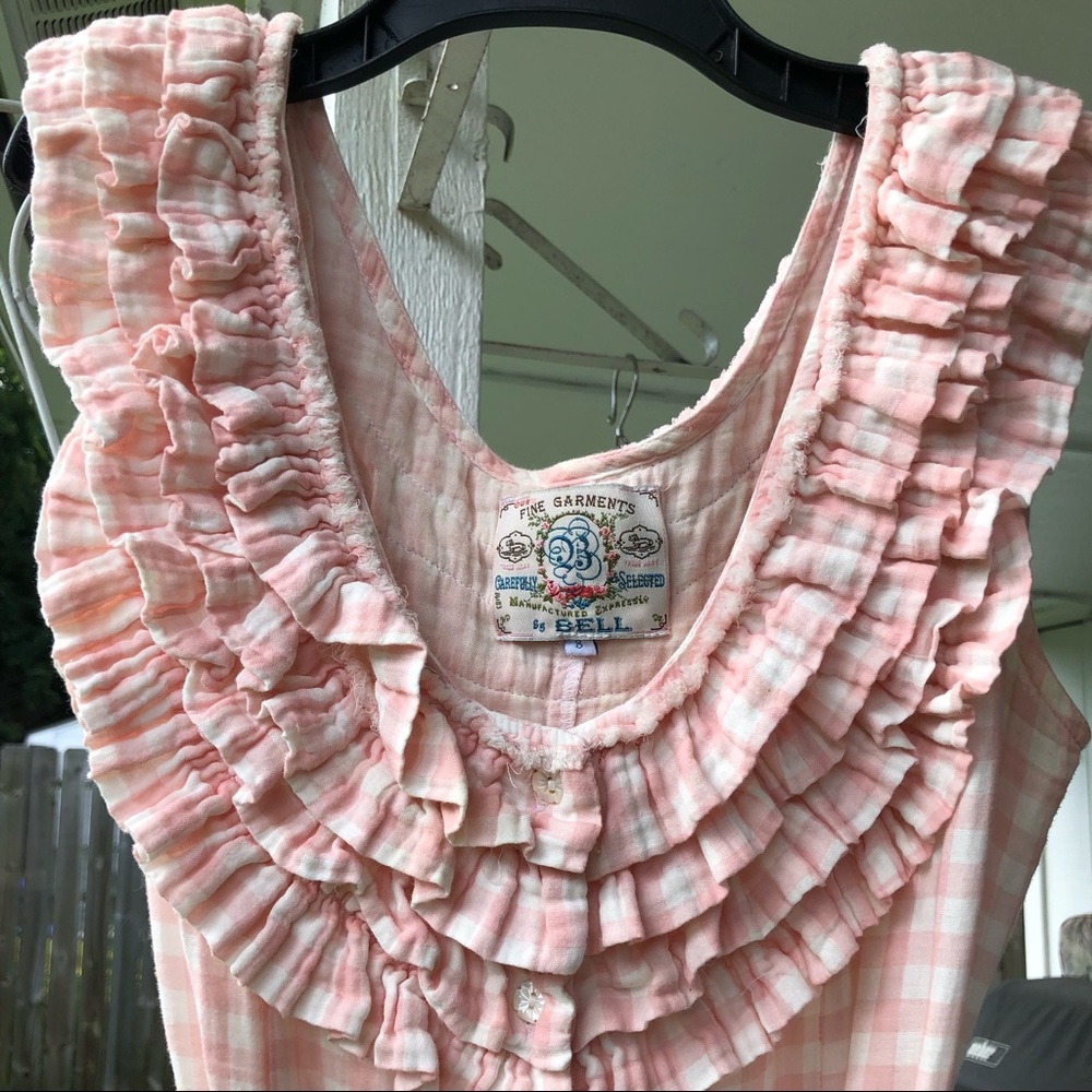 Bell Fine Garments Pink Check Ruffle Dress 8 - Picture 9 of 11